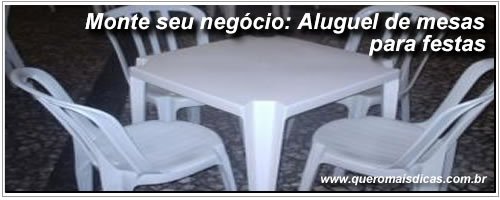 Monte seu próprio negócio alugando cadeiras e mesas para festas