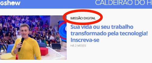 Promoção Missão Digital Caldeirão do Huck