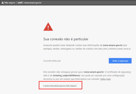 chrome ERRCERTCOMMONNAMEINVALID